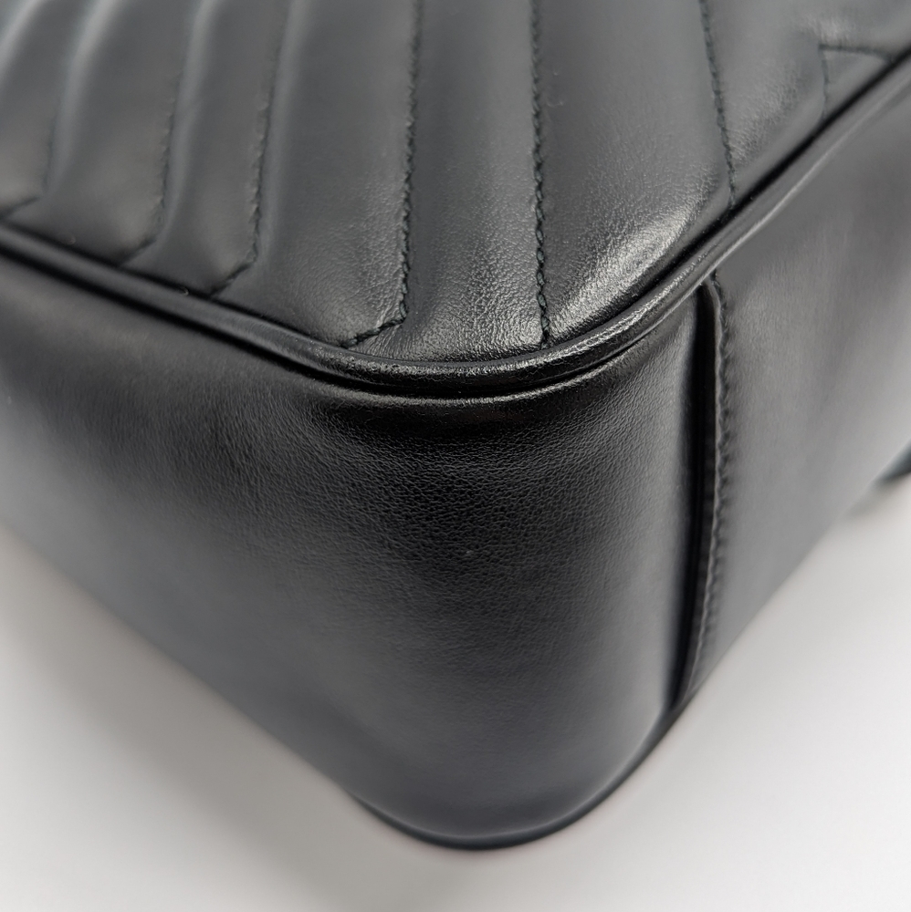 Authentic Gucci Black Leather Marmont Small Flap Shoulder Chain Crossbody Bag - Picture 8 of 13